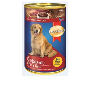 (ลัง) 24x400ก. SmartHeart สุนัข รสเนื้อตับ