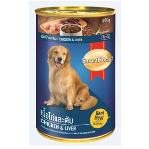 (ลัง) 24x400ก. SmartHeart สุนัข รสไก่ตับ