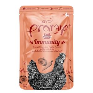 (โหล) 12x70ก. Pramy เพาซ์แมว รสไก่ฟักทองแครอทเกรวี่