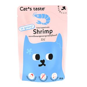 ( โหล) 70x12ก. Cat's Taste แมวโต รสกุ้งเกรวี่