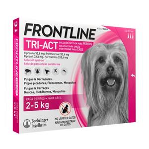 Frontline TRI-ACT ยากำจัดเห็บหมัดสุนัข ชนิดหยด 2-5กก.