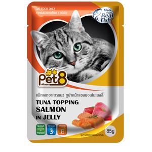 Pet8 เพาซ์แมว รสทูน่าแซลมอนเยลลี่