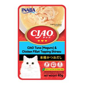 Ciao เพาซ์แมว รสทูน่าไก่และปลาข้าวสาร 40ก. (IC202)