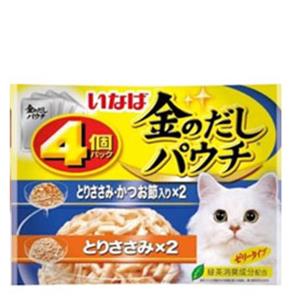 (แพ็ค) 4x60ก. Inaba เพาว์แมว รสไก่และปลาโอสไลด์เยลลี่