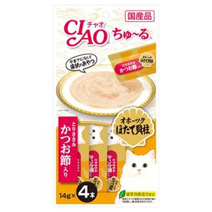 Ciao Churu แมวเลีย รสสันในไก่หอยเซลล์ปลาโอ 4x12ก. SC-102