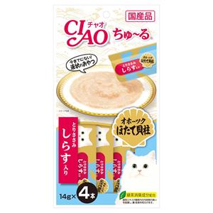 Ciao Churu แมวเลีย รสสันในไก่หอยเซลล์ปลาข้าวสาร 4x12ก. SC-103