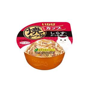 Inaba แมวถ้วย รสทูน่าปลาข้าวสารและปลาโอ เกรวี่ 80ก. (IMC-101)