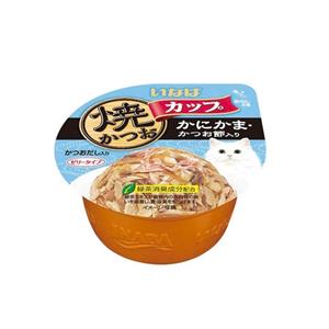 Inaba แมวถ้วย รสทูน่าปูอัดและปลาโอ เกรวี่ 80ก. (IMC-102)