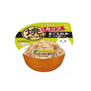 Inaba แมวถ้วย รสทูน่ามากุโระและปลาโอ เกรวี่ 80ก. (IMC-103)