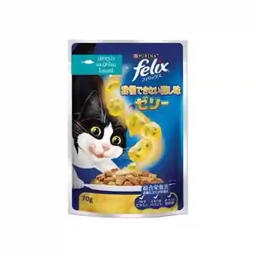 4902201209137 Felix เพาซ์แมว รสทูน่าผักขมเจลลี่  70ก. Felix-ทูน่าผักขมเยลลี่70g. 70 g. ฟิลิก,เพาซ์แมว,เพาซ์,เพาช์,pounch,อาหารเปียก,ซอง,แมว,เพา,เพาช์แมว,เพาแมว,เพ้า,ฟีลิก,purina,nestle,เพียวริน่า
