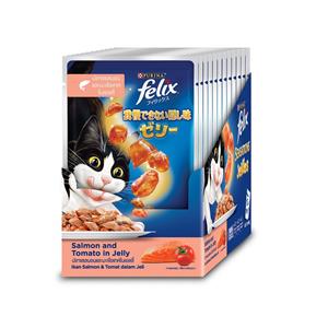 Felix เพาซ์แมว รสแซลมอนมะเขือเทศเจลลี่ 70ก.