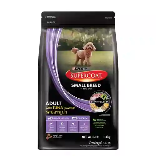 8850011053159 Supercoat สุนัขโต รสทูน่า พันธุ์เล็ก Sup-coatทอยทูน่า400g.12471304 400 g. ซุปเปอร์โค้ท,อาหารเม็ด,เม็ดหมา,อาหารหมา,อาหารเม็ดหมา,อาหารสุนัข,โต,พันธุ์เล็ก,เม็ดเล็ก,adult,พันธ์เล็ก,mini,small breed,toy,ทอย,purina,nestle,เพียวริน่า,เนสเล่