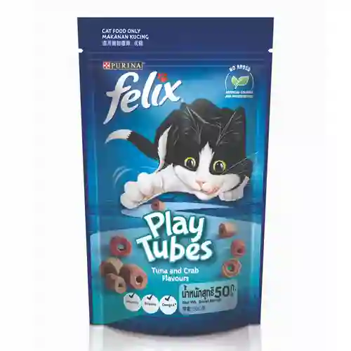 8850125099425 Felix Play-T ขนมแมว รสทูน่าปู FelixPlay-T60gฟ้า ทูน่าปู 12432803 60 g. เฟลิกซ์,ปาร์ตี้มิกซ์,party mix,temptation,เทมเทชั่น,ขนมแมว,ขนม,snack,treat,ทรีต