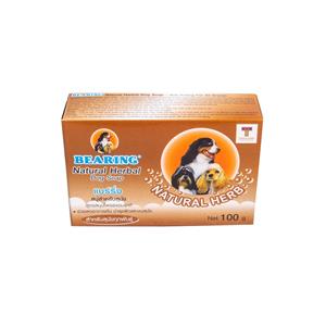 Bearing สบู่ สูตรสมุนไพร น้ำตาล 100ก.