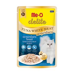 (โหล) 12x70ก. Me-o Delite เพาซ์แมว รสทูน่าเนื้อขาว