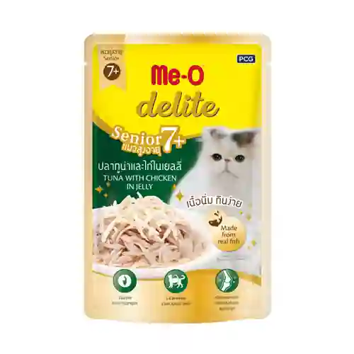 8850477005969 (โหล) 12x70ก. Me-o Delite เพาซ์แมวแก่7+ รสทูน่าไก่เจลลี่ โหลเพาซ์Delite7+ทูน่าไก่เยลี่12x70g. โหล 12x70 g. มีโอ,ดีไลท์,เพาซ์แมว,เพาซ์,เพาช์,pounch,อาหารเปียก,ซอง,แมว,เพา,เพาช์แมว,เพาแมว,เพ้า,เพ้า,jelly,เยลลี่,