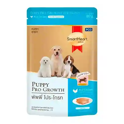 8850477006454 SmartHeart เพาซ์ลูกสุนัข สูตรPuppy Pro Growth SHGเพาซ์ 80g.พัพพี่โปร-โกท 80 g. 