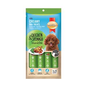 SmartHeart ขนมสุนัขเลีย รสไก่ผักโขม 60ก.