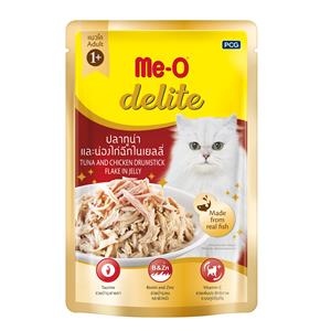 Me-o Delite เพาซ์แมว รสทูน่าน่องไก่ฉีก