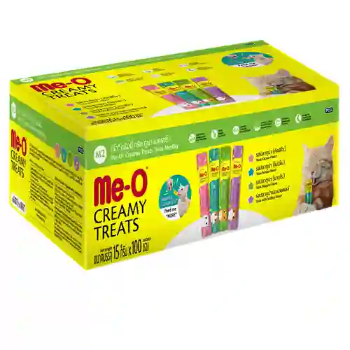 8850477028944 (กล่อง) 100x15ก. Meo Creamy รสทูน่าเมดเล่ย์ กล่องทูน่าเมดเล่ย์(M2)\100ชิ้น กล่อง 100x15 g. มีโอ,meo,me-o,ขนม,แมวเลีย,creamy,ขนมแมว,ครีมมี่,cream,ครีม