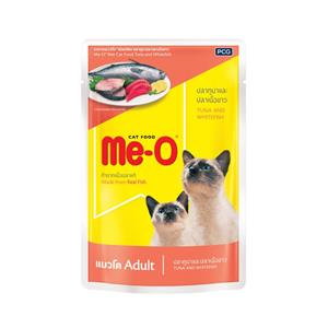 มีโอ เพาซ์แมว รสทูน่าและปลาเนื้อขาว 80ก.