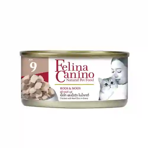 เฟลินา คานิโน,อาหารกระป๋อง,ไก่,วัว,น้ำเกรวี่,กระป๋อง,กระป๋องแมว,กปแมว,กป,อาหารเปียก,can,โต,adult
