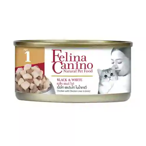เฟลินา คานิโน,อาหารกระป๋อง,ไก่,ตับไก่,น้ำเกรวี่,กระป๋อง,กระป๋องแมว,กปแมว,กป,อาหารเปียก,can,โต,adult