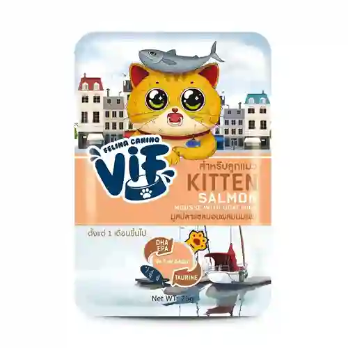 8850511721596 Vif เพาซ์แมว รสแซลมอนมูสนมแพะ Vif -แซลมอนมูสนมแพะ75g. 75 g. เฟลิน่า,วิฟ,felina,เพาซ์แมว,เพาซ์,เพาช์,pounch,อาหารเปียก,ซอง,แมว,เพา,เพาช์แมว,เพาแมว,เพ้า,เพ้า