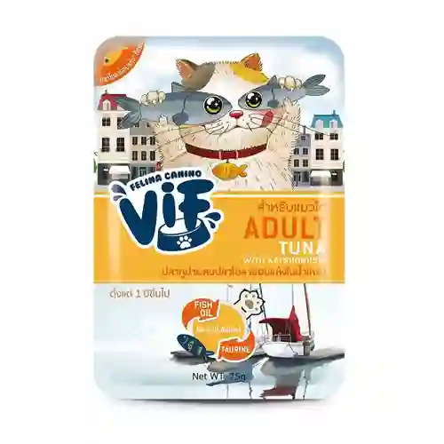 8850511721657 Vif เพาซ์แมว รสทูน่าโอเกรวี่ Vif -ทูน่าโอเกรวี่75g. 75 g. เฟลิน่า,วิฟ,felina,เพาซ์แมว,เพาซ์,เพาช์,pounch,อาหารเปียก,ซอง,แมว,เพา,เพาช์แมว,เพาแมว,เพ้า,เพ้า,เกรวี่,gravy