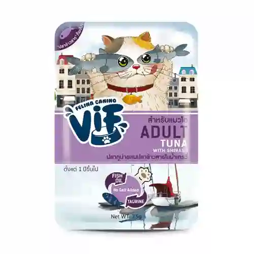 8850511721664 Vif เพาซ์แมว รสทูน่าข้าวสารเกรวี่ Vif -ทูน่าข้าวสารเกรวี่75g. 75 g. เฟลิน่า,วิฟ,felina,เพาซ์แมว,เพาซ์,เพาช์,pounch,อาหารเปียก,ซอง,แมว,เพา,เพาช์แมว,เพาแมว,เพ้า,เพ้า,เกรวี่,gravy