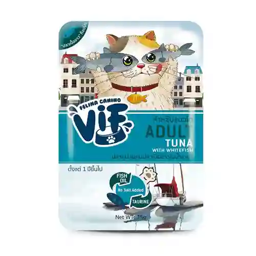 8850511721688 Vif เพาซ์แมว รสทูน่าปลาเนื้อขาวเกรวี่ Vif -ทูน่าปลาเนื้อขาวเกรวี่75g. 75 g. เฟลิน่า,วิฟ,felina,เพาซ์แมว,เพาซ์,เพาช์,pounch,อาหารเปียก,ซอง,แมว,เพา,เพาช์แมว,เพาแมว,เพ้า,เพ้า,เกรวี่,gravy