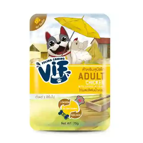 8850511721824 Vif เพาซ์สุนัข สูตรไก่ชีสเกรวี่ DVIF-ไก่ชีสเกรวี่75g. 75 g. เฟลิน่า,วิฟ,felina,เพาซ์หมา,เพาซ์,เพาช์,pounch,อาหารเปียก,ซอง,หมา,เพา,เพาช์หมา,เพาหมา,เพ้า,เพ้า,เกรวี่,gravy