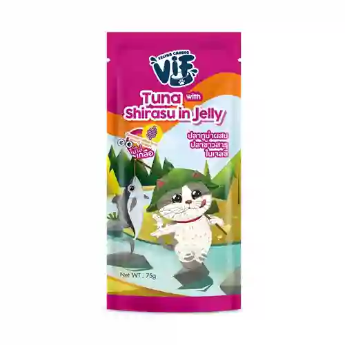 8850511721930 Vif เพาซ์แมว สูตรทูน่าข้าวสารเจลลี่ VIF-ทูน่าข้าวสารเจลลี่75g. 75 g. เฟลิน่า,วิฟ,felina,เพาซ์แมว,เพาซ์,เพาช์,pounch,อาหารเปียก,ซอง,แมว,เพา,เพาช์แมว,เพาแมว,เพ้า,เพ้า,เกรวี่,gravy