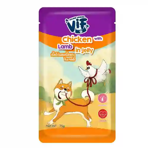 8850511920203 (โหล) 12x75ก. Vif เพาซ์สุนัข รสไก่และแกะเยลลี่ โหลDVIF-ไก่แกะเยลลี่12x75g. โหล 12x75 g. 