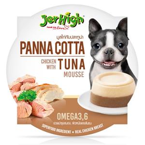 Jerhigh พานาคอตต้า ขนมสุนัข รสมูสไก่และทูน่า