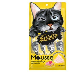 (แพ็ค) 4x15ก. Bellotta แมวเลีย รสไก่แอปเปิ้ล