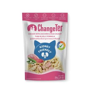 (โหล) 12x55ก. Changeter เพาซ์แมว สูตรIndoor รสทูน่าไก่ซูกินิเยลลี่