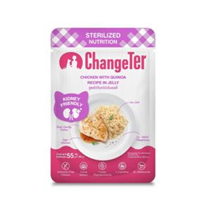 (โหล) 12x55ก. Changeter เพาซ์แมว สูตรSterilised รสไก่คิวนัวเยลลี่