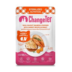 (โหล) 12x55ก. Changeter เพาซ์แมว สูตรSterilised รสแซลมอนไก่แครอท