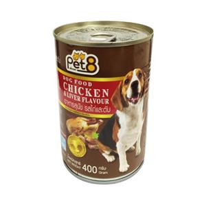 Pet8 สุนัข รสไก่ตับชิ้น 400ก.