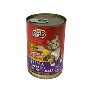 Pet8 แมว รสทูน่ากุ้ง 400ก. (CC03)