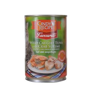 Cindy Recipe แมว รสทูน่าปูอัด 400ก.