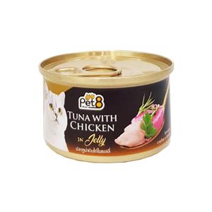 Pet8 Gold แมว รสทูน่าไก่ CC52 85ก.