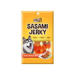 Pet8 ขนมสุนัข ไก่เสียบแท่งเกลียว JJ03 50ก.