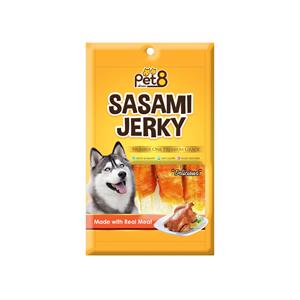 Pet8 ขนมสุนัข ไก่พันปลาแผ่น JJ04 50ก.