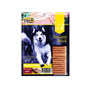 Pet8 Sasami Stick ขนมสุนัข รสเนื้อ JS03 450ก.