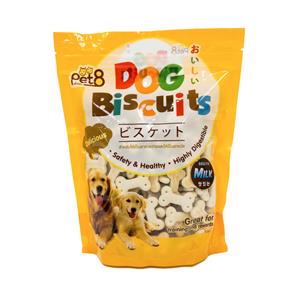 Pet8 ขนมสุนัข บิสกิต รสนม JC11 400ก.