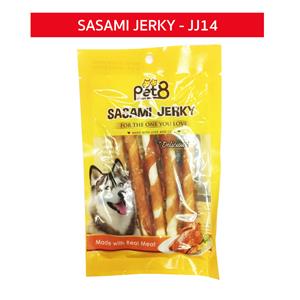 Pet8 ขนมสุนัข ไก่พันครันชี่ขาว 5นิ้ว JJ14 50ก.