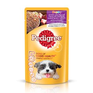 Pedigree เพาซ์ลูกสุนัข รสไก่ไข่ตับ 80ก.