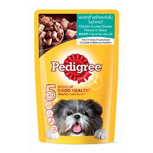 Pedigree เพาซ์สุนัข รสไก่ตับชิ้น 130ก.